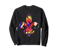 Fleur De-Lis Mardi Gras Carnival-Symbol New Orlean Tie Dye Sweatshirt