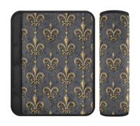 Fleur-de-lis Metal Pattern 2 pcs Shoulder Strap pad, Protects Your Neck and Shoulders, car seat Belt Covers for Sedan Auto Truck 10x7.7 in accesorios para carro