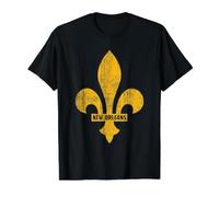 Fleur De Lis, New Orleans, Mardi Gras, Cajun, Louisiana Value Graphic T-Shirt, Men, Black, XL
