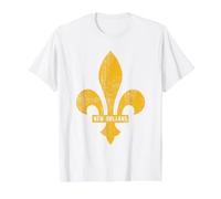 Fleur De Lis, New Orleans, Mardi Gras, Cajun, Louisiana Value Graphic T-Shirt, Men, White, L