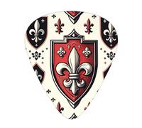 Fleur-De-Lis-Royal 12 Pack Guitar Picks With 3 Thicknesses And Storage Box, Abs Plectrums For Electric Bass Guitar Players