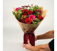 Fleur De Luxe Mulberry Bloom Gift Box Fresh Flower Bouquet, Romantic Mixed Seasonal Stems, Hand Tied Arrangement With Gift Box, Valentines Day Flowers For Her, Wife, Girlfriend, Mum, UK Delivery