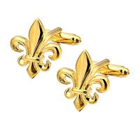 Fleur de Lys Gold Cufflinks | Classic and Elegant Cufflinks | Wedding Shirt Gift for Men | Men's Design Accessories | Luxury French Musketeer Sleeves Silver, mm, Stainless Steel, None