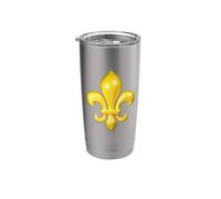 Fleur de LYS or Fleur de Lis Symbol Yellow Stainless Steel Insulated Tumbler