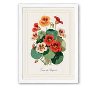 Fleur de Régent Botanical Framed Wall Art Print A1 (84.1×59.4cm) White, Wall Decor for Living Room, Bedroom, Office & Home, Ready to Hang, Art Gift