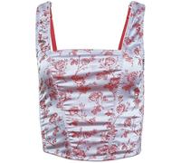Fleur Du Mal rose-jacquard corset top - Blue M