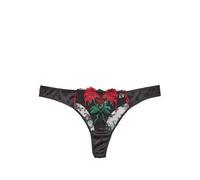 Fleur Du Mal Vampire Rose embroidered thong - Black 1-2