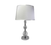 Fleur Glass Table Lamp - Ivory and silver size 28.5x49cm - TJ Hughes