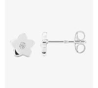 Fleur Kids Sterling Silver Cubic Zirconia Flower Stud Earrings AZE042204