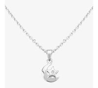 Fleur Kids Sterling Silver Cubic Zirconia Moon And Star Pendant Necklace AZP116404