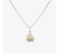 Fleur Kids Sterling Silver & Enamel Cupcake Necklace THB000404