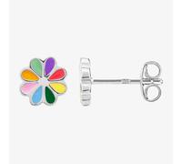 Fleur Kids Sterling Silver Multicolour Flower Stud Earrings AZE146804
