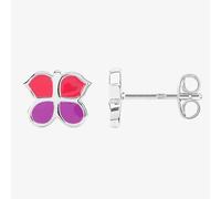 Fleur Kids Sterling Silver Pink And Purple Butterfly Stud Earrings AZE041904