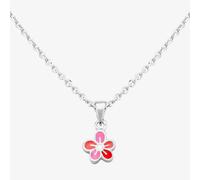 Fleur Kids Sterling Silver Pink And Red Enamel Flower Pendant Necklace AZP212804