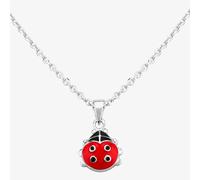 Fleur Kids Sterling Silver Red Enamel Ladybird Pendant Necklace AZP231704