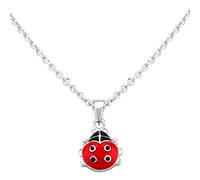 Fleur Kids Sterling Silver Red Enamel Ladybird Pendant Necklace AZP231704