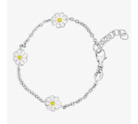 Fleur Kids Sterling Silver White Enamel Flower Bracelet AZB030106