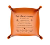 fleure esme 3rd Anniversary Leather Gifts for Wife Husband 3 Year Anniversary Wedding Gifts for Him Her Couple Jewelry Tray for Women Men 3rd anniversary for Husband Wife leather 3 Year Christmas