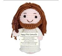 Fleure Esme First Communion Gifts Crochet - Jesus Crochet Doll with First Communion Card - Catholic Holy Communion Favors Decorations - This Item is Not Suitable for Children Under 12