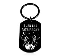 Fleure Esme Halloween Keychain, Black - Boo Basket Stuffers for Her Him, Spooky Basket Stuffers for Women Men, Halloween Gifts for Girls Boys, Engraved Design, Unisex-Adults
