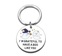 Fleure Esme Halloween Spooky Floating Keychain for Adults, Silver, Unisex