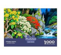 Fleurs Bord Ruisseau Jigsaw Puzzles Puzzle for Adults Kids. 1000 Pieces Scenery Great Gifts Challenge Toy Educational Game Home Decoration for Adults& Kids Age 14 Years Up 70x50cm/1000pcs