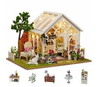 Flever DIY Miniature House Kit, Tiny Home Kit with LED Light, Mini House Build Craft Kits for Adults and Teens, Home Decor Creative Gift for Family/Friends (Sunshine Greenhouse)
