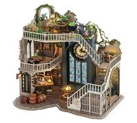 Flever DIY Miniature House Kit, Tiny Home Kit with LED Light, Mini House Build Craft Kits for Adults and Teens, Home Decor Creative Gift for Family/Friends (William' s Magic House)