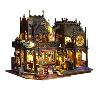 Flever Dollhouse Miniature DIY House Kit Creative Room with Furniture for Romantic Artwork Gift (Holo Magic City)