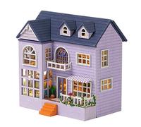 Flever Dollhouse Miniature DIY House Kit Creative Room with Furniture for Romantic Valentine's Gift (Happy House)