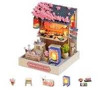 Flever Dollhouse Miniature DIY House Kit Creative Room with Furniture for Romantic Valentine's Gift (Sakura Noodles Shop)