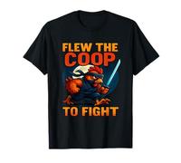 Flew The Coop to Fight Funny Ninja Warrior Chicken Design T-Shirt