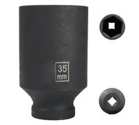 Flewdart 35mm deep Impact Socket 1/2 Drive, 35 mm 1/2" Square Drive 6 Point Cr-Mo, 78mm Length (1/2 35mm)