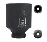Flewdart 46mm deep Impact Socket 1/2 Drive, 46 mm 1/2" Square Drive 6 Point Cr-Mo, 78mm Length