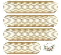 Flewdart 60pcs Metal Rings for Craft Gold Hoops 3 inch 7,5cm Floral Macrame Hoops Rings for DIY Crafts Macrame Dream Catcher Supplies (75mm 60pcs)