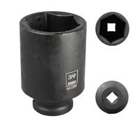 Flewdart douille Longue 39mm 1/2" 6 Pans, coffret douille a Choc 1/2 39 mm, 78mm Longue, Acier Chrome-Molybdène CR-MO