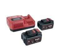 Flex 10.8/18V Rapid Charger & 2X 18V 5Ah Li Ion Batteries With Charge Indicator