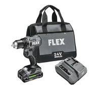 FLEX 24V Brushless Cordless 1/2-Inch 650 In-Lbs Torque 2-Speed Compact Drill Driver Kit with 2.5Ah Lithium Battery and 160W Fast Charger - FX1131-1A