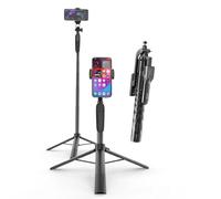Flex 360 Tripod and Selfie Stick Compatible with HONOR x8c x9c X9D X7D X6b X5c Plus Selfie Stick (SS09) Bluetooth Remote for Vlogging, YouTube, Streaming Event, Backpacking