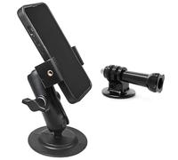 Flex Adhesive Ball Base Compatible with RAM Mounts B Size Double Socket Arm, 1" Ball Head Adapter with 3.75" Double Socket Arm and Phone Holder, Suction Cup Base for Mounting on Car Dashboards