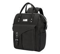 Flex Baby Changing Bag Backpack with Changing Mat, Waterproof Nappy Changing Backpack with Insulated Bottle Holders, Pram Straps, Large Baby Diaper Travel Bag for Mum & Dad, Black