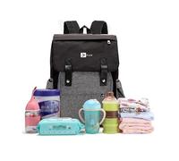 Flex Baby Diaper/Nappy Changing Backpack Bag | Hospital Bag | /Mummy Bags With staps to hang on pram/pushchair (Black)