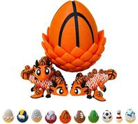Flex Baseball Dragons & Egg, Winged Dragon Fidget Toy, Flexible Dragon With Egg, Dragon Fidget Toy, Sensory Stress Relief Toy, Easter Basket Stuffers Gift (Basketball)