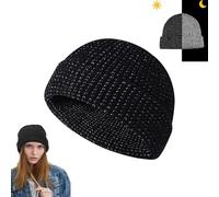 Flex Beanie 2.0, 2024 New Flex Beanie 2.0 - Unisex, Weflexus Reflective Beanie, for Winter Night Walks, Black, One Size