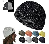 Flex Beanie 2.0 - Unisex,Weflexus Reflective Beanie,Flex Beanie Reflective Hat,Selected Wool Highly Reflective Fiber,Warm Knitted Night Running Walking Reflective Hat for Winter Night Walks (Black)
