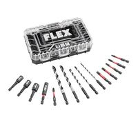 Flex Bit Drill Bit Set DB 15 (15 Pieces, with Impact-Resistant Lockable Box, for Professional and Hobby Craftsmen, Tool Set) 534463