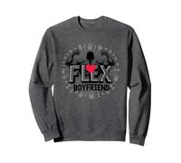 Flex Boyfriend: Muscle Man for Fitness Enthusiasts Sweatshirt, Adult Unisex, Dark Heather Grey, L