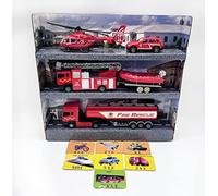 Flex Die CAST Fire And Rescue Vehicles (Fire Engine, Water tank, Helicopter, Rescue Jeep, Rescue Boat) - 5in 1 Rescue vehicles