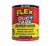 Flex Duct Tape, Super Wide, (11.6Cm X 6M) 4.6 Inches X 20 Feet, Black, Heavy Duty Strong, Multi-Surface
