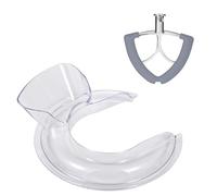 Flex Edge Beater and Splatter Guard Compatible with KitchenAid 6-7QT Mixer Bowl, Stainless Steel Paddle Attachment with Silicone Edges Compatible with Kitchenaid Mixer Accessories and Attachments